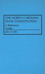 Cover of: The North Carolina state constitution by John V. Orth