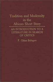 Tradition and modernity in the African short story by Fidelis Odun Balogun