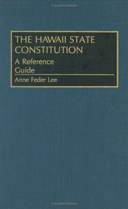 Cover of: The Hawaii state constitution by Anne Feder Lee