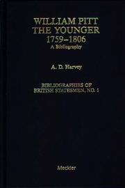 Cover of: William Pitt the Younger 1759-1806: A Bibliography (Bibliographies of British Statesmen)