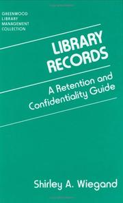 Cover of: Library records | Shirley A. Wiegand