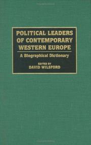 Cover of: Political Leaders of Contemporary Western Europe by David Wilsford