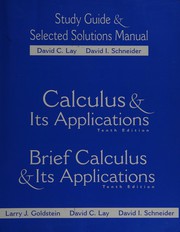 Cover of: Study guide and selected solutions: Brief calculus and its applications