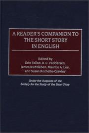 Cover of: A reader's companion to the short story in English