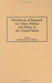 Cover of: Handbook of research on urban politics and policy in the United States