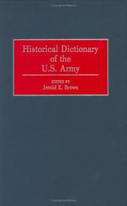 Cover of: Historical Dictionary of the U.S. Army by Jerold E. Brown