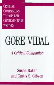 Cover of: Gore Vidal: a critical companion