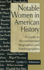 Cover of: Notable women in American history by Lynda G. Adamson