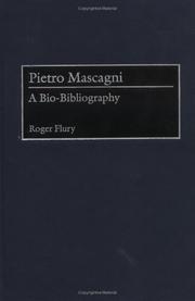 Cover of: Pietro Mascagni: A Bio-Bibliography (Bio-Bibliographies in Music)