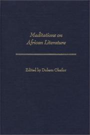 Cover of: Meditations on African literature