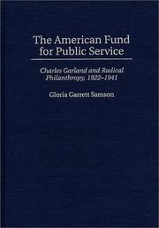 Cover of: The American Fund for Public Service | Gloria Garrett Samson