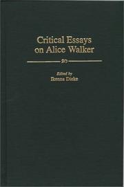 Cover of: Critical essays on Alice Walker