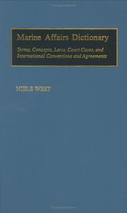 Cover of: Marine Affairs Dictionary: Terms, Concepts, Laws, Court Cases, and International Conventions and Agreements