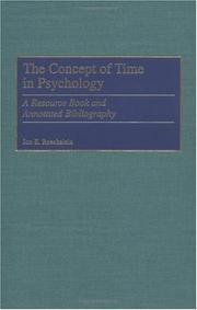 Cover of: The Concept of Time in Psychology: A Resource Book and Annotated Bibliography