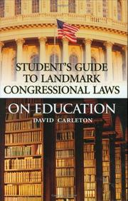 Cover of: Landmark congressional laws on education by David Carleton