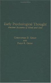 Cover of: Early Psychological Thought: Ancient Accounts of Mind and Soul