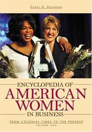 Cover of: Encyclopedia of American women in business by Carol Krismann