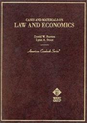 Cover of: Cases and materials on law and economics