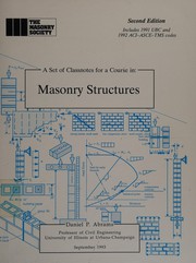 Cover of: A set of classnotes for a course in masonry structures