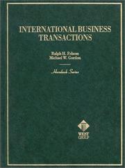 Cover of: International business transactions by Ralph Haughwout Folsom, Ralph Haughwout Folsom