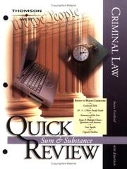 Cover of: Sum and Substance Quick Review on Criminal Law (Sum & Substnace Quick Review)