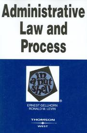 Cover of: Administrative Law and Process: In a Nutshell (Nutshell Series)