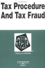 Cover of: Tax Procedure And Tax Fraud in a Nutshell