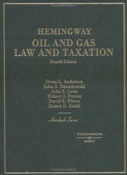 Cover of: Hemingway Oil and Gas Law and Taxation