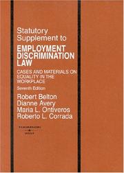 Cover of: Statutory Supplement to Employment Discrimination Law, 7th Edition (American Casebook)