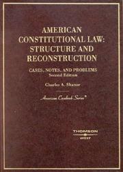 Cover of: American constitutional law by Charles A. Shanor