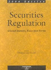 Cover of: Securities Regulation by Thomas Lee Hazen, David L. Ratner, Thomas Lee Hazen