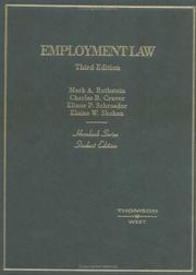 Cover of: Hornbook on Employment Law (Hornbook Series Student Edition) by Charles B. Craver, Elinor P. Schroeder, Elaine W. Shoben