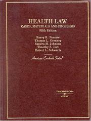 Cover of: Health law by by Barry R. Furrow ... [et al.].