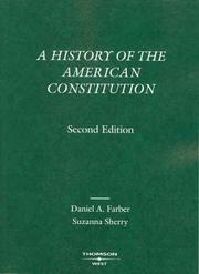 Cover of: A history of the American Constitution