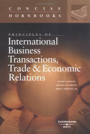 Cover of: Principles of International Business Transactions (The Concise Hornbook Series) (Hornbook Series Student Edition) by Ralph Haughwout Folsom, Michael W. Gordon, John A. Spanogle