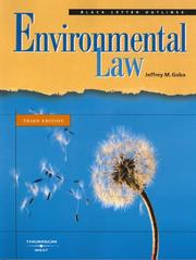 Cover of: Black Letter Outline on Environmental Law (Black Letter Outline)