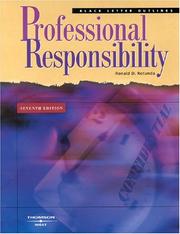 Cover of: Professional responsibility by Ronald D. Rotunda, Ronald D. Rotunda