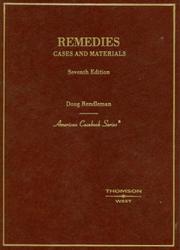 Cover of: Remedies: Cases and Materials (American Casebook)