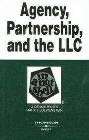 Cover of: Agency, Partnership and the LLC in a Nutshell (Nutshell Series)