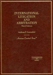 Cover of: International Litigation and Arbitration
