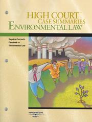 Cover of: High Court Case Summaries on Environmental Law (Keyed to Percival, Fourth Edition)