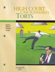 Cover of: High Court Case Summaries on Torts (High Court Case Summaries)