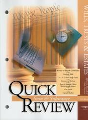 Cover of: Sum & Substance Quick Review on Wills, Trusts, and Estates (Quick Review)