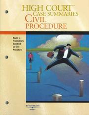 Cover of: High Court Summaries on Civil Procedures (Keyed to Friedenthal