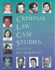 Cover of: Criminal Law Case Studies by Paul H. Robinson