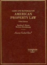Cover of: Cases and Materials on American Property Law