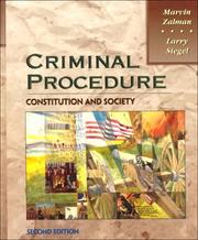 Cover of: Criminal procedure by Marvin Zalman