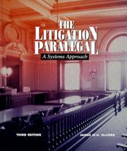 Cover of: The litigation paralegal: a systems approach