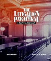 Cover of: The litigation paralegal by James W. H. McCord