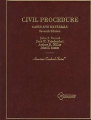 Cover of: Civil Procedure by John J. Cound